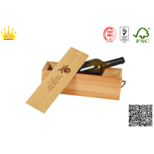 Wooden Wine Box with Hot-Stamping / Folding Wine Box with Glass Cup